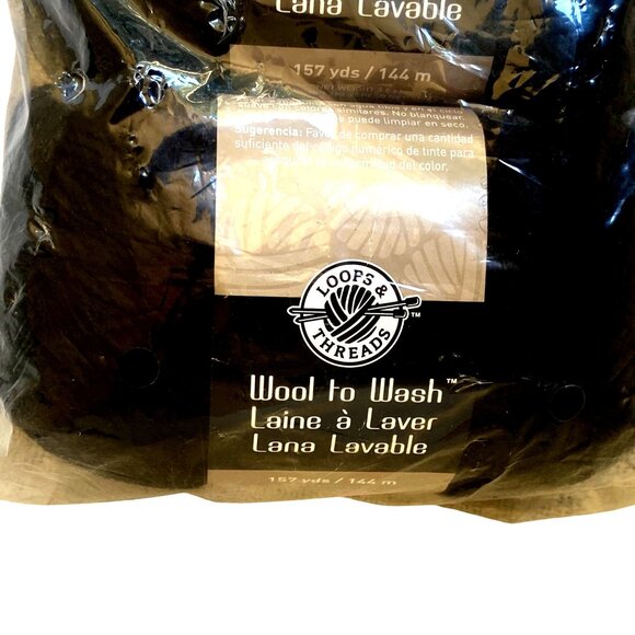 6 Skeins Loops & Threads Wool To Wash Yarn - Medium Weight Black New NIP - Picture 11 of 13